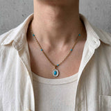 Blue Crest Pendant Necklace