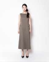 BACKLESS LONG ONE-PIECE (KHAKI)
