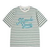 25SS STRIPE LOGO PRINT SHORT SLEEVE T-SHIRT GREEN