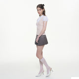 Prep Layered Tie Blouse - PINK