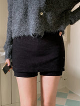 Slit Layered Knit Skirt Pants (2color)