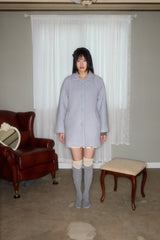 BUBBLE WOOL HALF COAT (BLUE)