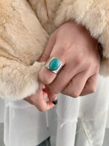 Turkey stone silver ring