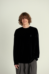 ドロップショルダーベルベットTシャツ