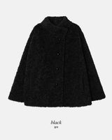 #Fluffy Boucle Ｈigh Neck Half Coat (4color)