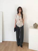 Pinstripe wide slacks