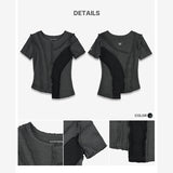 Asymmetric Layered Wave Cut T-Shirt