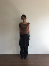 Slit pleated skirt pants (2color)