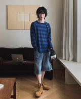 Luffy cut bermuda denim pants