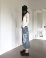ダビンプリントデニムウォッシュドバミューダパンツ