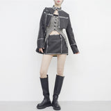 Swanne Damage Cardigan + Cropped Sleeveless Set