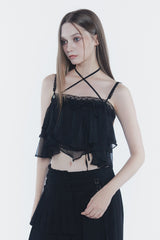 マーメイドフリルトップ black