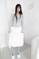 Vネックメランジライトトップ(2colors)