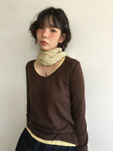コール スリム ヘンリーネック ニット(5color)