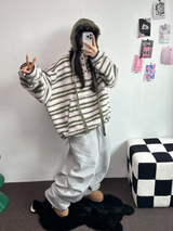FLEECE❤RIVET TWO PIMTUCK LONG PANTS 🖤🤍🩶3COLOR