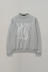 SWEATSHIRT EARTHYUSE NEEDLEWORK - GRAY