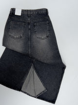 611 A-line Long Denim Skirt