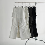[made/free.xl] [Hobin] Layered Skirt Parasuit Pants Set - 4 colors