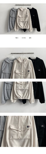 Maron Fleece Big Pocket Hood