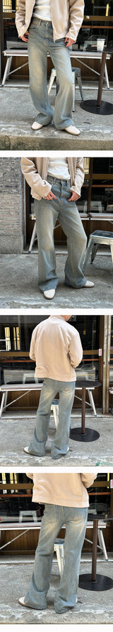 [F/W] Brush washing flare denim pants (2color)