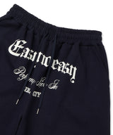 Gothic lettering Bermuda sweatpants - Navy