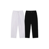 [SET UP가능] Cotton semi wide denim pants(2color)