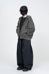Vintage Washing Crop Hooded Zip-Up