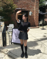 チェックラップスカートパンツ (ベルトセット)