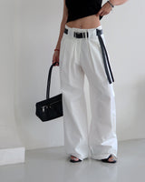 Kleve Pintuck Straight Wide Pants