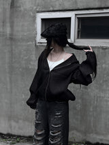 [unisex] summer cool see-through hooded zip-up (2color)