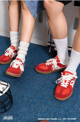 HBD/We Flower Joint Name Retro German Training Shoes - RED