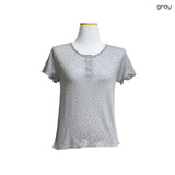 (3color) Mini Flower Wave Short Sleeve Tee