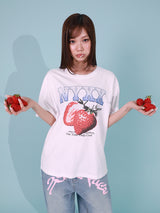 STRAWBERRY SPACE TEE (WHITE)