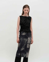 Pinched Sleeveless _ BLACK