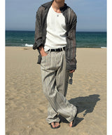 [Unisex] Summer check linen shirts(2color)