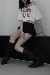 leopard love off shoulder T (2color)