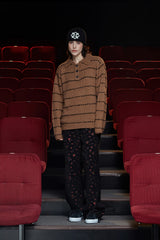 STITCH RUGBY POLO KNIT / DARK BEIGE