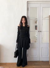 Romantic Warm Off Shoulder Raglan T-Shirt (4color)