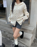 Meld knit hood jumper