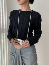 Baby Blue Twisted Long Sleeve Knitwear