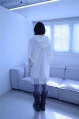 Bohem tassel button knit cape