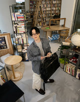 No.1242 W check thin SHIRT (4color)