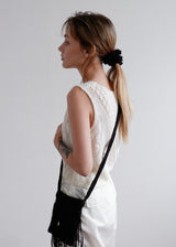 Lace Flower Scrunchie_Black