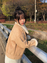[Fur Lining] Rat Wool Suede Mustang Jumper