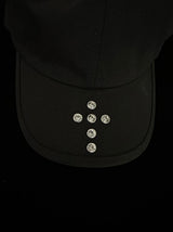 STUDDED CROSS UNISEX BLACK CURVED BRIM EMBROIDERED BASEBALL CAP