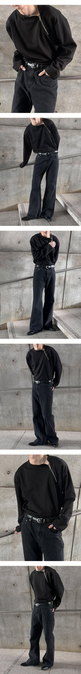 [Unisex] アンダーカッティングブーツカットパンツ