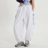 Double banding ribbon sweatpants