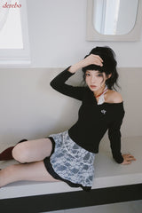 Halterneck Lace Layered Two-Piece Knitwear