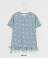 カオリドットフリル半袖Tシャツ