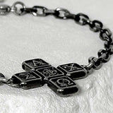 ss-Riversivle symbol cross bracelet_black